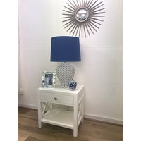 Lattice Tall White Table Lamp with Shade
